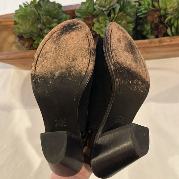 FRYE Courtney Sling Back Peep Toe Shootie Bootie boot heeled heels shoes 7.5 EUC - Picture 8 of 10